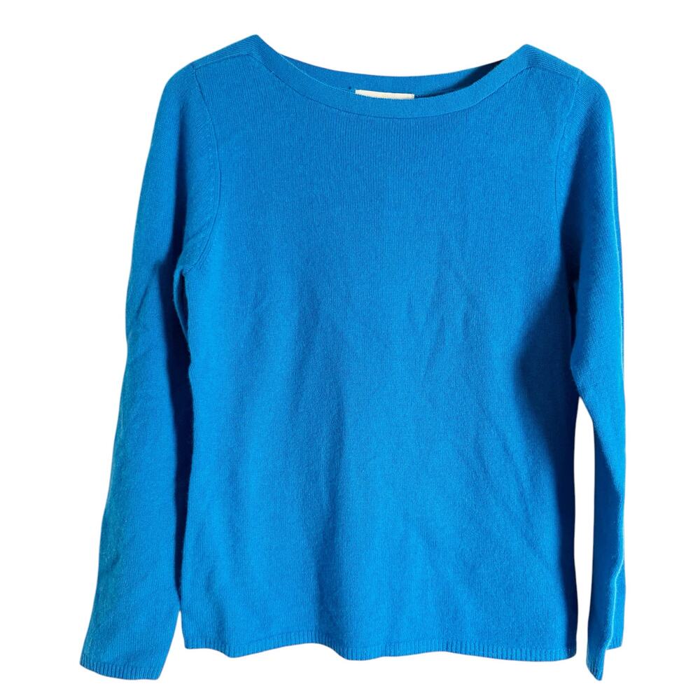 Peck & Peck 100% 2-Ply Cashmere Blue Long Sleeve Pullover Sweater Size Large